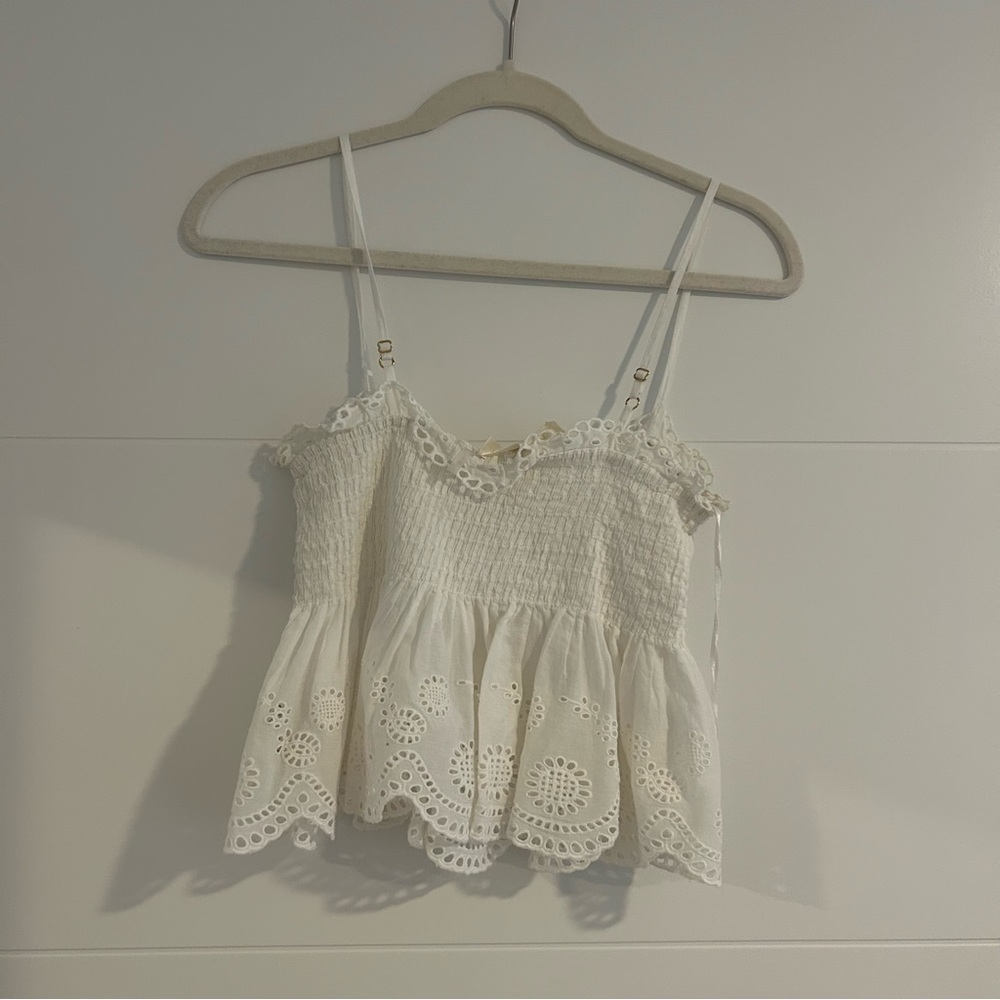 LoveShackFancy white eyelet top